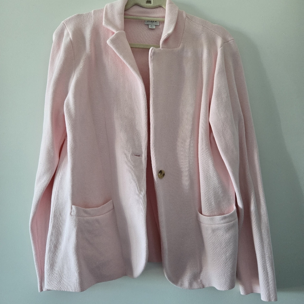 J crew sweater blazer size L pink